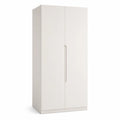 Armoire penderie 2 portes en panneaux de particules melamines rectangulaire blanche L 80 x P 52 x H 180 cm